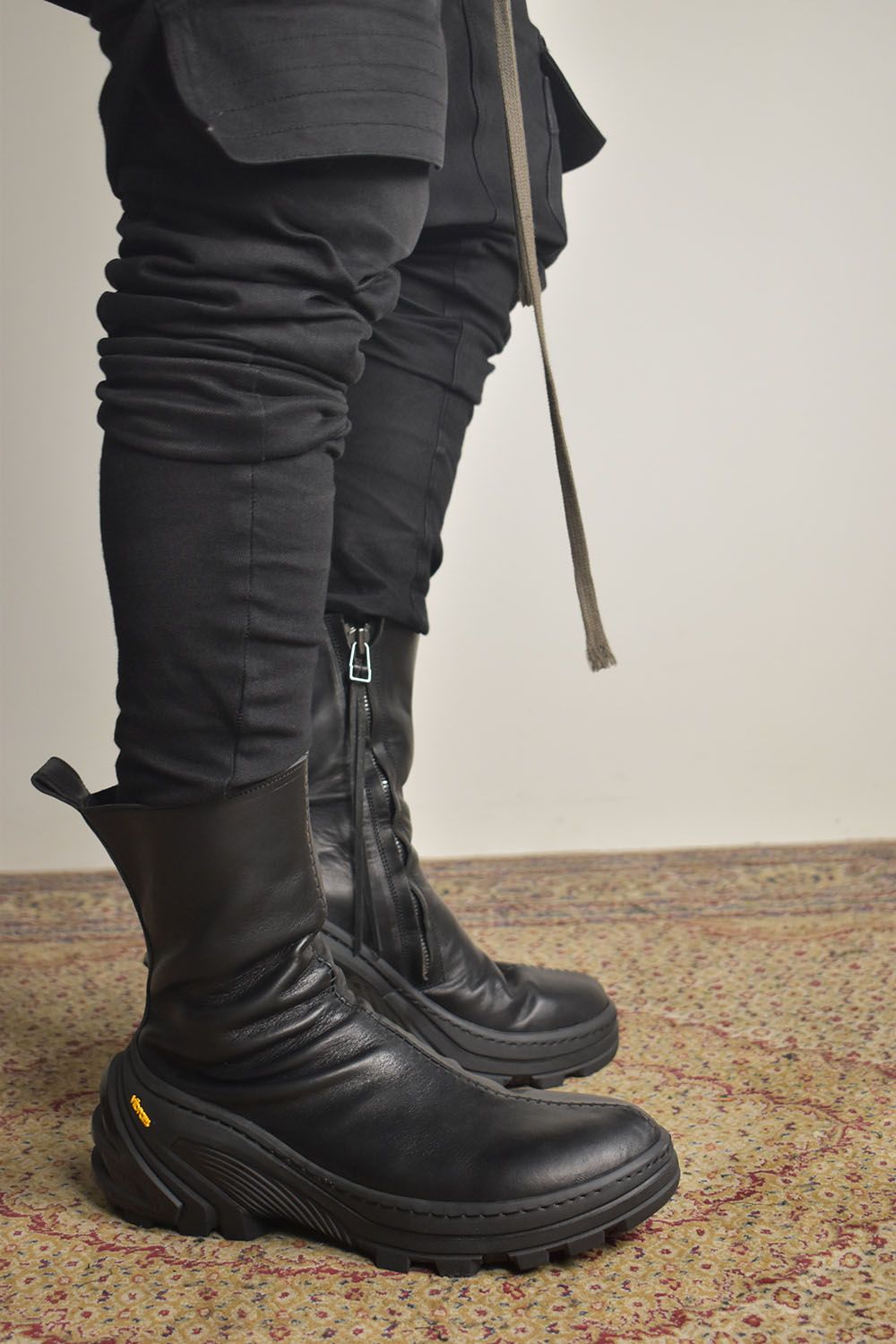 Over Lock Side Zip Boots_Maryam Horse Front "Black" / オーバーロックサイドジップブーツ マリアムホースフロント"ブラック"