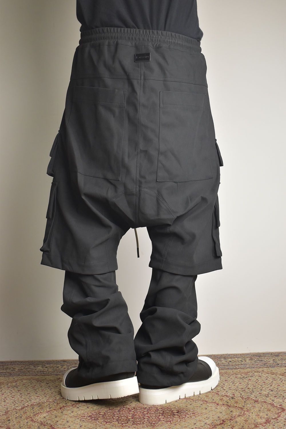 Synthetic Leather Suede Layerd Boots Cut "Black " / シンセティックレザースウェードレイヤードブーツカット "ブラック"