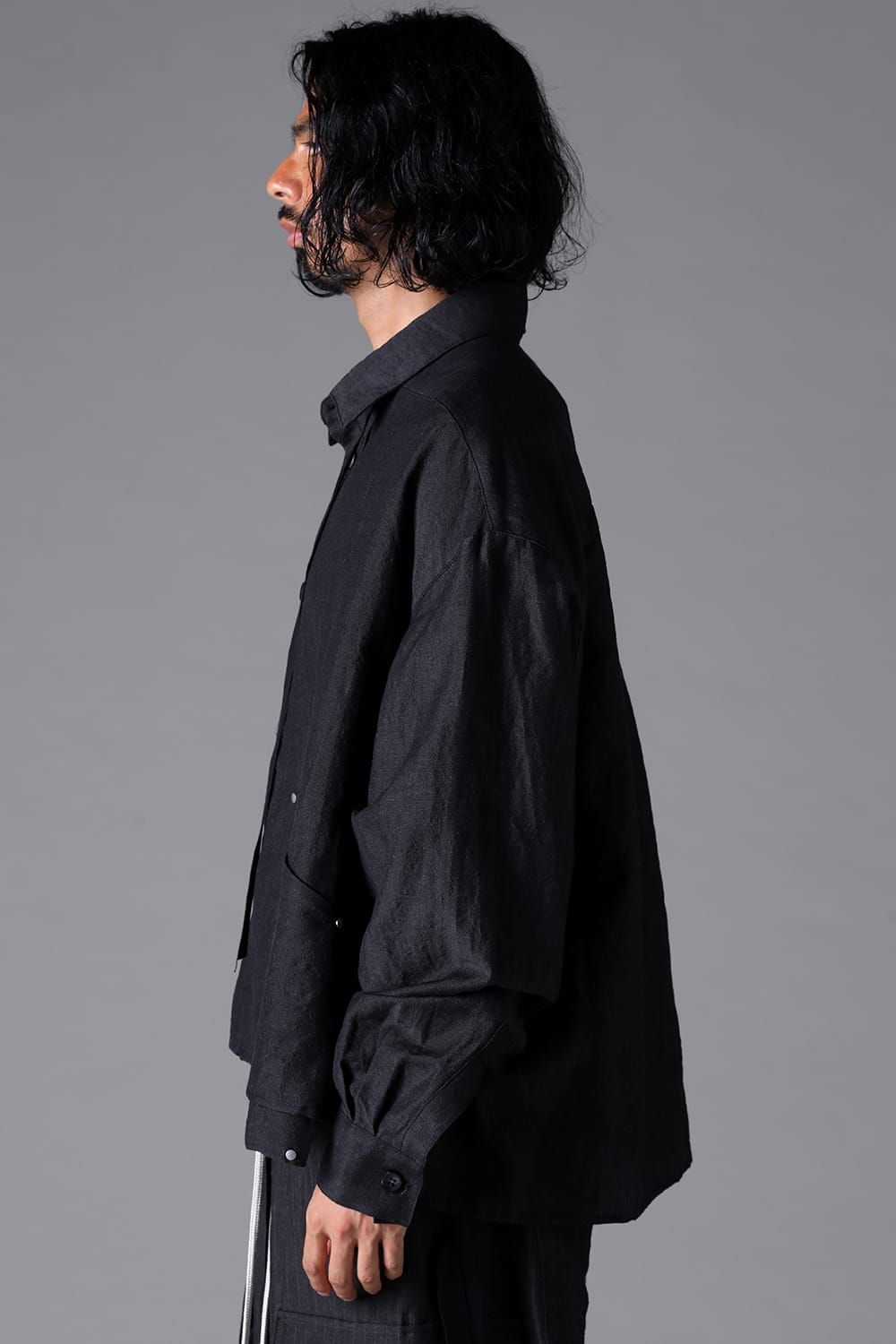 《2026SS先行予約》Wide Short Shirts"Black / Stone /Khaki /D.Grey / ST×GY" / ワイドショートシャツ"ブラック/ストーン/カーキ/ダークグレー/ストライプ×ダークグレー"