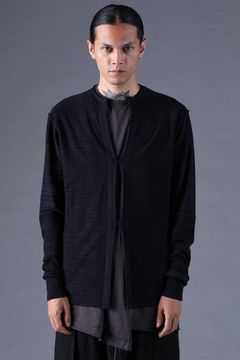 《2027SS先行予約分》16G High Gauge Silk Cotton Knit Cardigan"Black / Navy" / 16Gハイゲージシルクコットンニットカーディガン"ブラック / ネイビー"