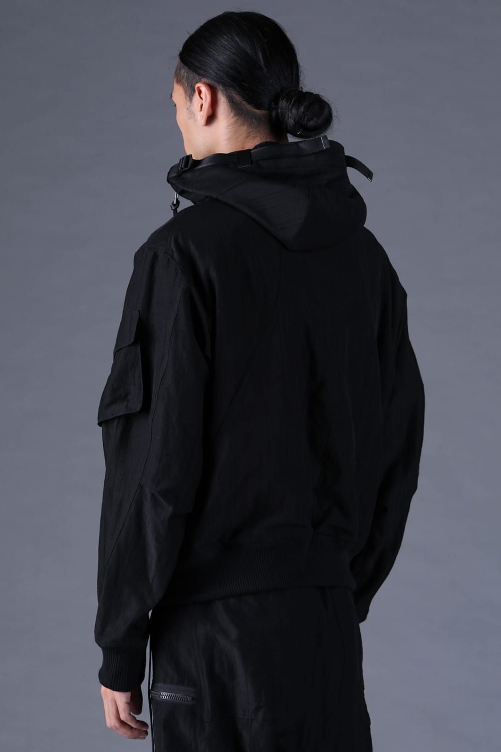《2027SS先行予約分》Scar Stripe Jacquard Hooded Blouson"Black" / スカーストライプジャガードフードブルゾン"ブラック"