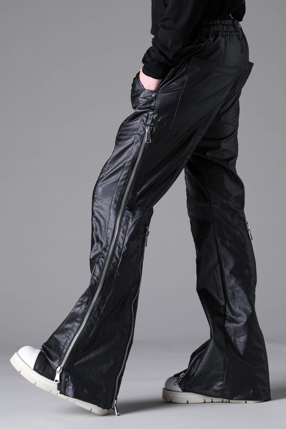 《2026AW先行予約》Zipped Fared Pants"Black" / ジップフレアパンツ"ブラック"