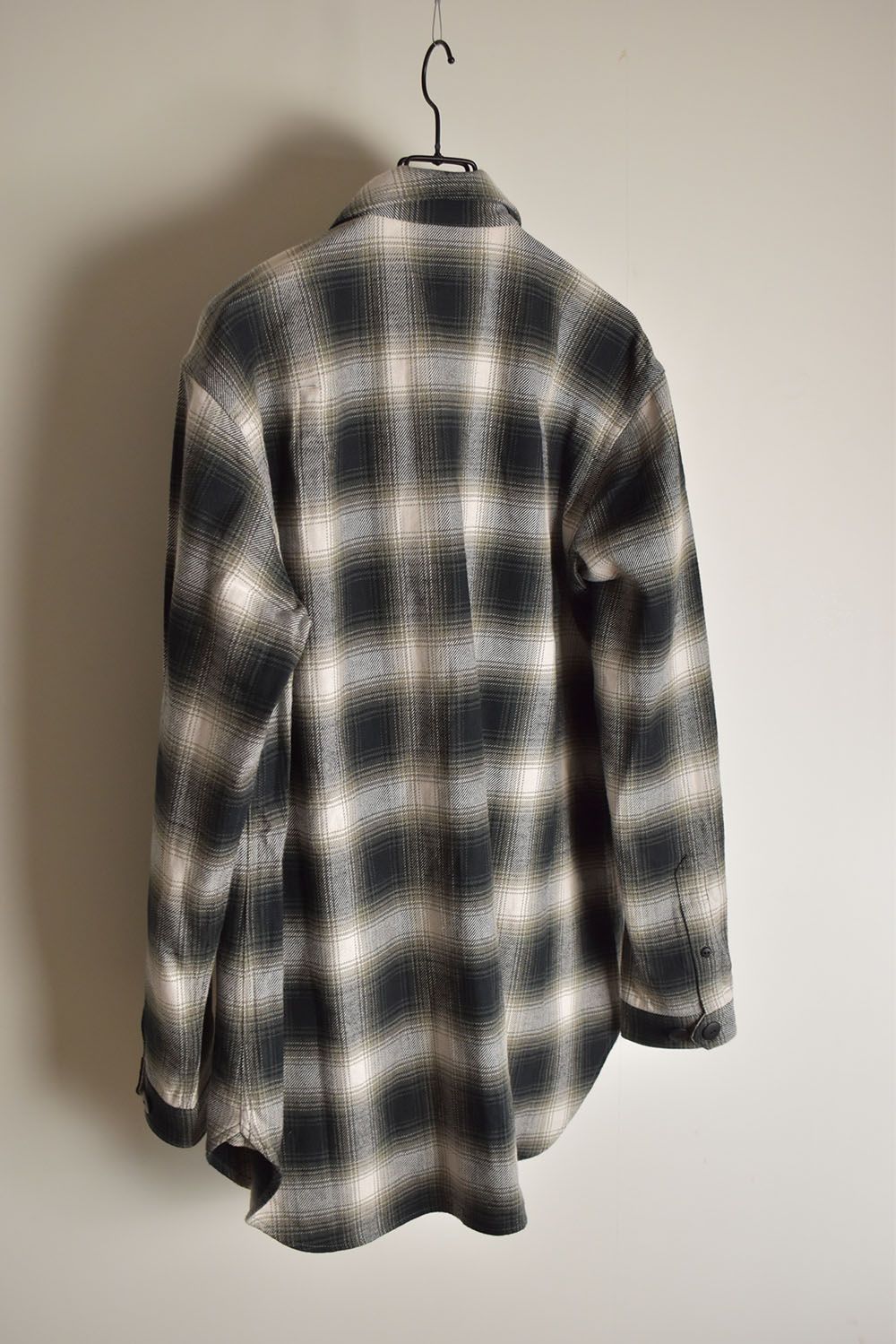 Ombre Check Long Shirts Jacket"White Check" / オンブレチェックロングシャツジャケット"ホワイトチェック"