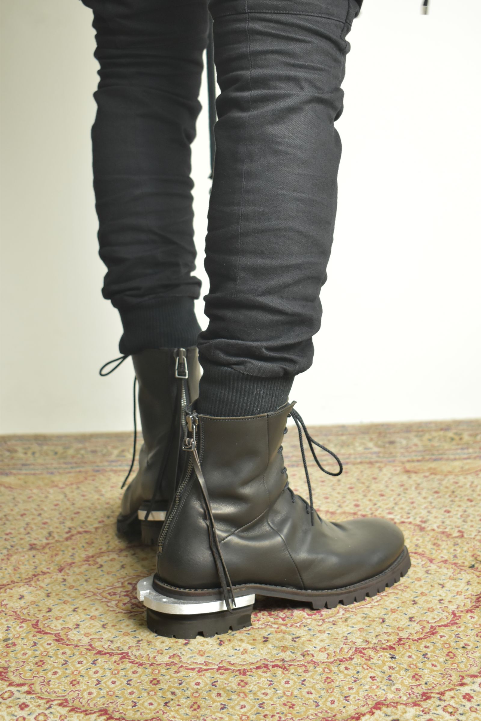Metal Heel Balmoral Back Zip Boots"Teacore Black" / メタルヒールバルモラルバックジップブーツ"ティーコアブラック"