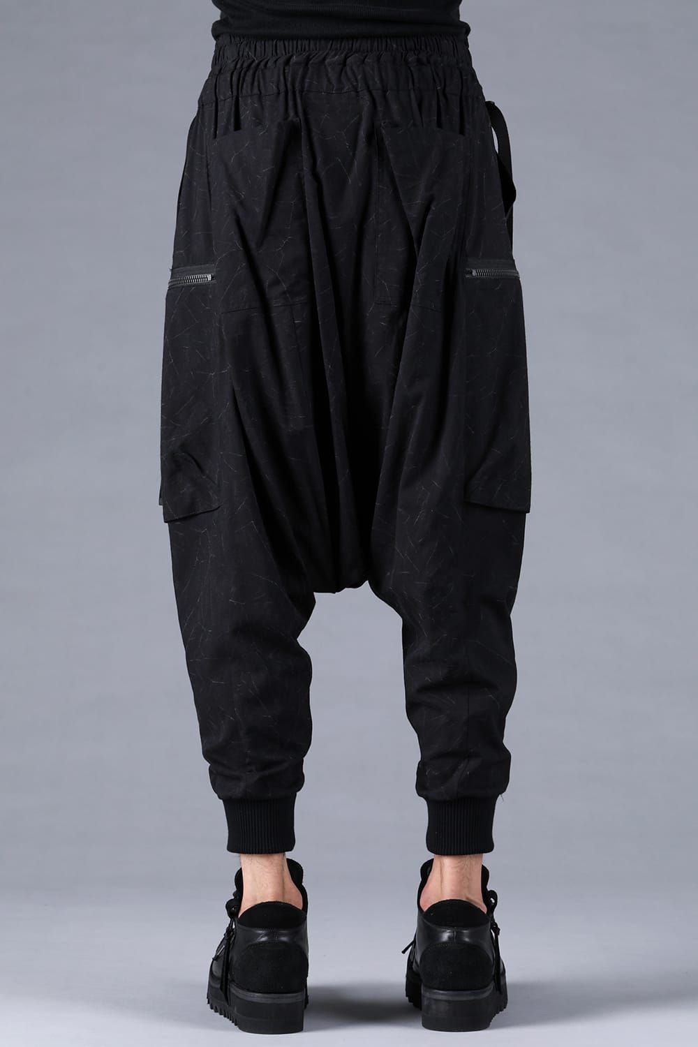 Catch Washer Bleach Belt Adjustable Sarouel Cargo Pants"Black" / キャッチワッシャーブリーチベルトアジャスタブルサルエルカーゴパンツ"ブラック"