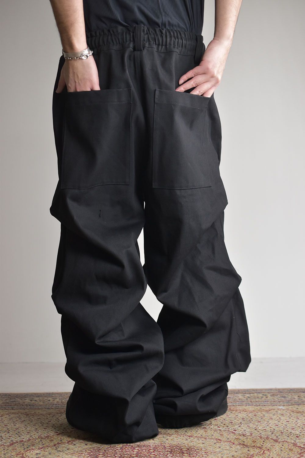 《2025AW先行予約》Denim Tuck Wide Pants"Black/Navy"/デニムタックワイドパンツ"ブラック/ネイビー"