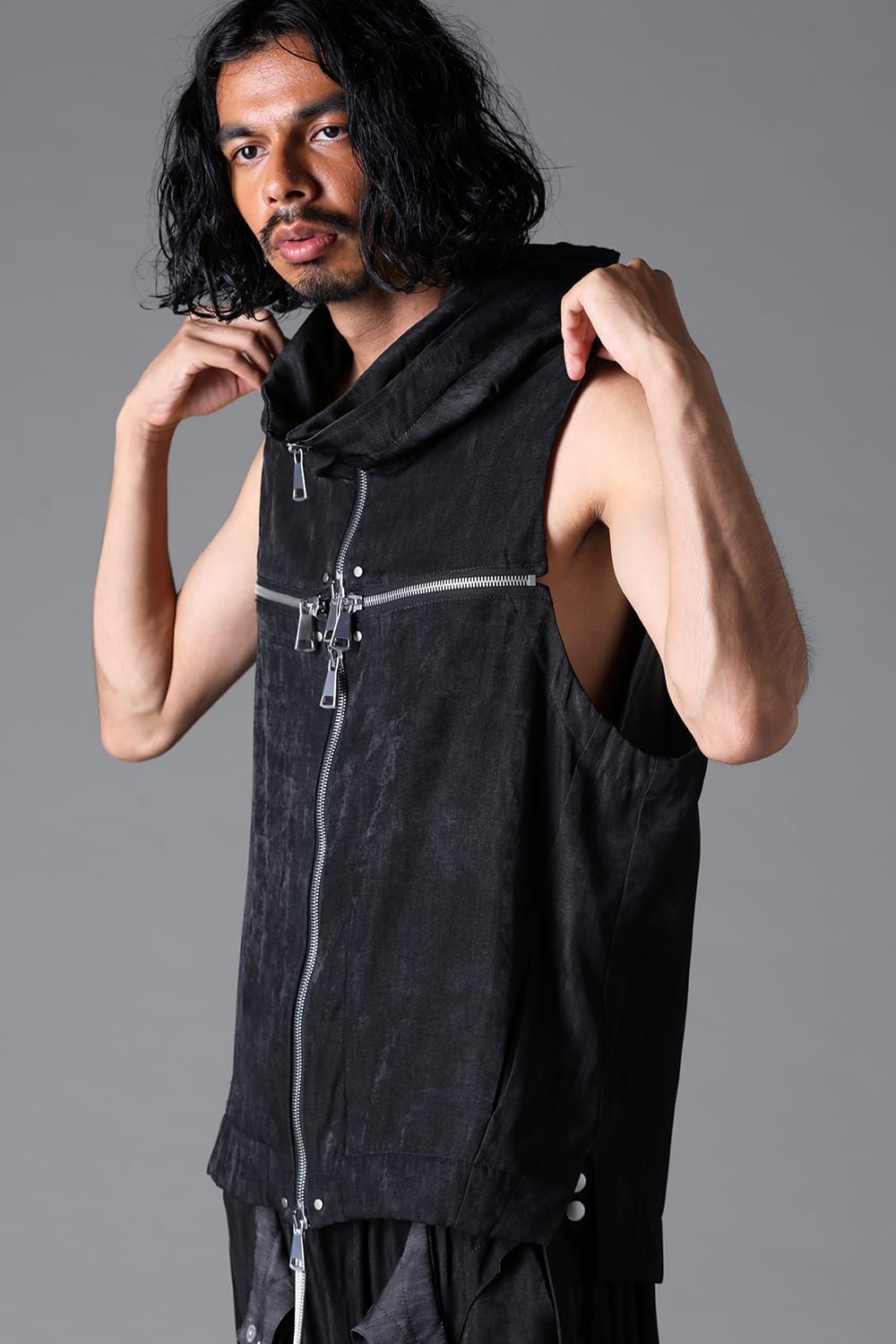 《2026SS先行予約》Zip Vest"Black / Uneven D.Grey / Uneven Grey" / ジップベスト"ブラック/アンイーブンダークグレー/アンイーブングレー"