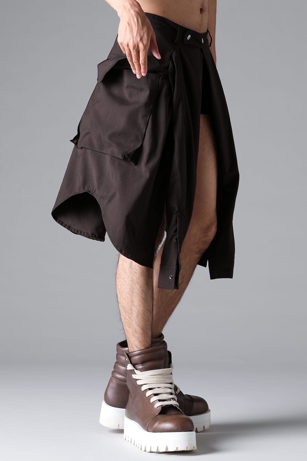 《2026SS先行予約》Abstract Sleeve Wrap Skirt"Black / Grey /Brown" / アブストラクトスリーブラップスカート"ブラック/グレー/ブラウン"
