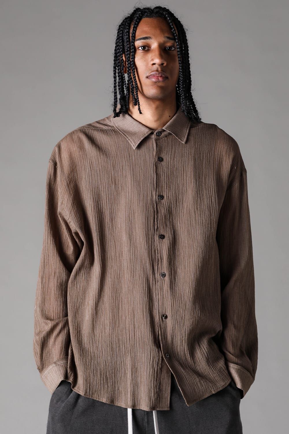 《2027SS先行予約》Stripe Buck Button Shirts"Black Stripe / White Stripe / Brown Stripe" / ストライプバックボタンシャツ"ブラックストライプ /ホワイトストライプ /ブラウンストライプ"
