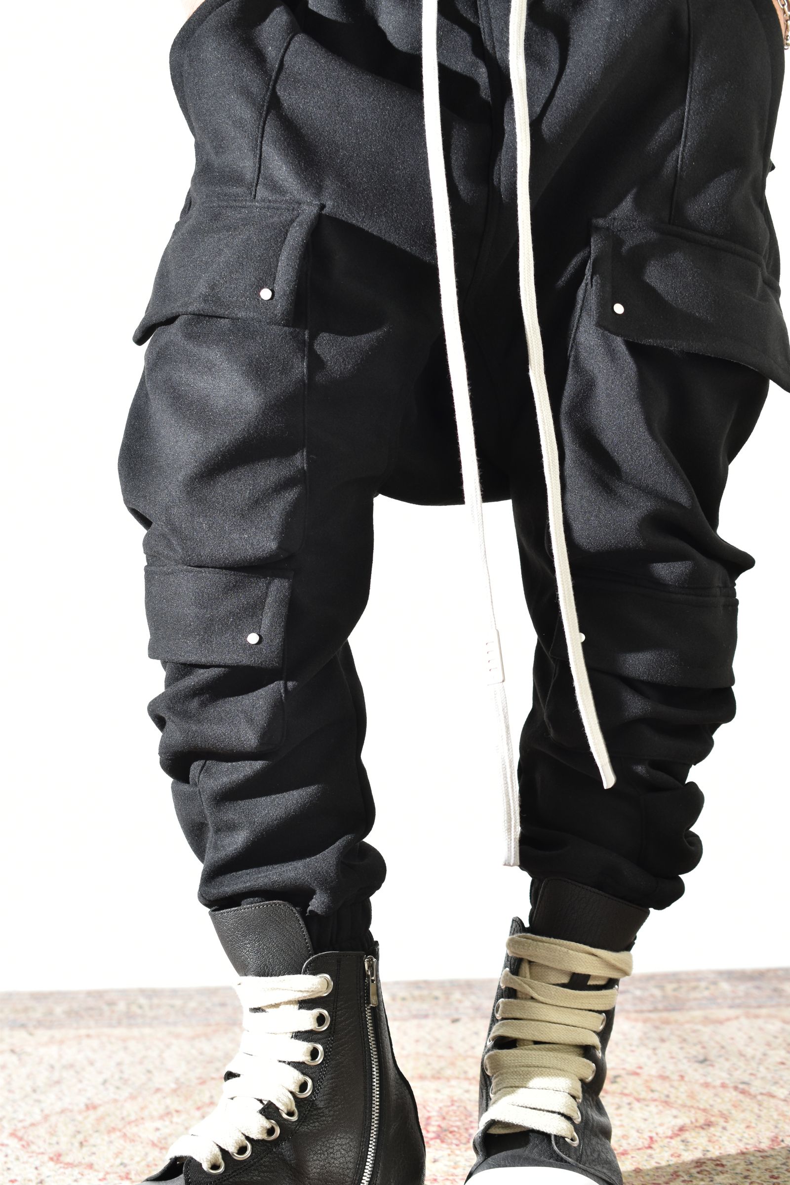 Knit Jersey Military Sarrouel Easy Pants"Black" / ニットジャージーミリタリーサルエルイージーパンツ"ブラック"