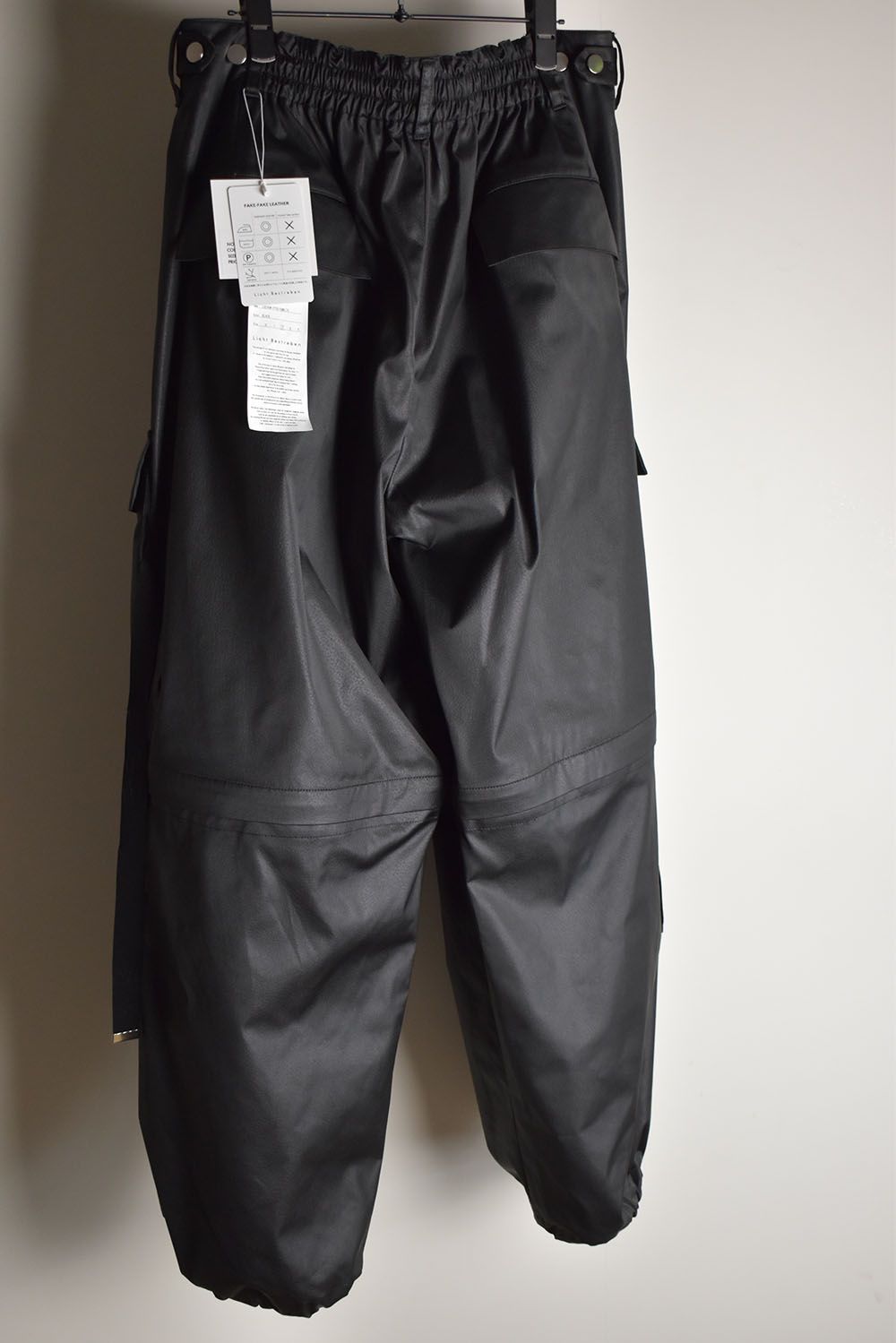 Fake Fake Leather Detachable Cargo Pants"Black"/フェイクフェイクレザーデタッチャブルカーゴパンツ"ブラック"