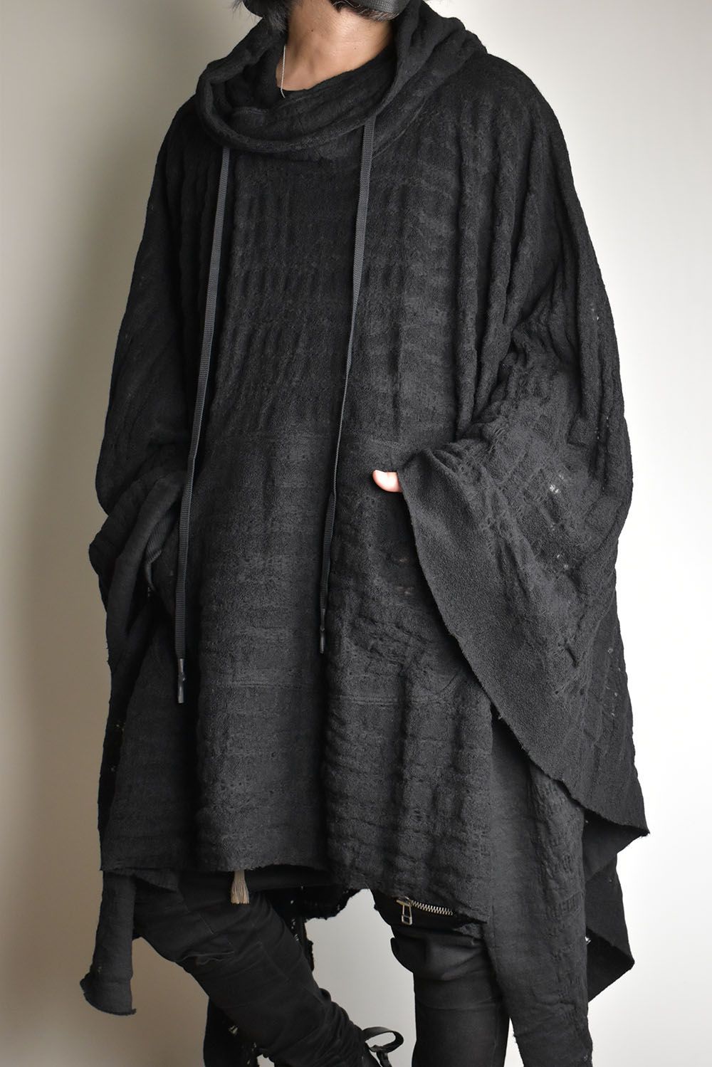 HOODIE PONCHO"Black"/フーディポンチョ"ブラック"