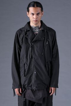 《2027SS先行予約分》Pigment-Coated Rider's Coach Jacket"Black" / 顔料コーティングライダースコーチジャケット"ブラック"