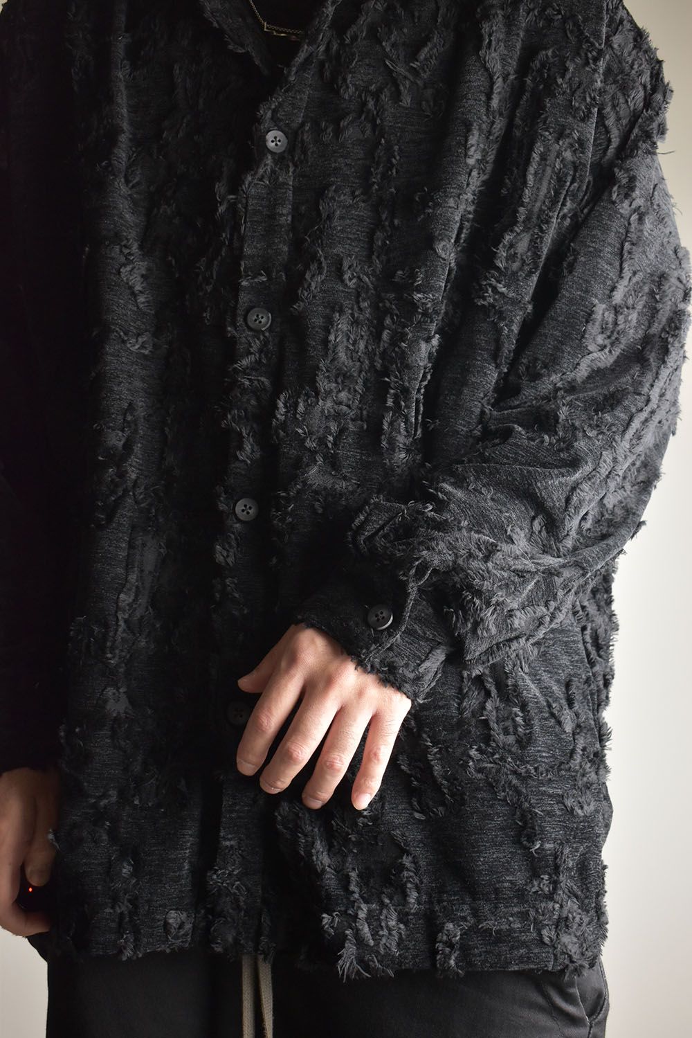 Jacguard Long Shirts"Black"/ジャガードロングシャツ"ブラック"
