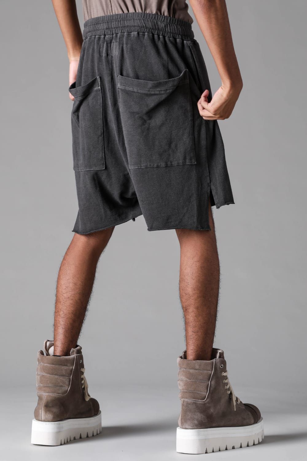 《2027SS先行予約》Sumi Dyed Lightweight French Terry Side Slit Shorts"L.Grey / D.Grey" / 墨染ミニ裏毛サイドスリットショーツ"ライトグレー / ダークグレー"