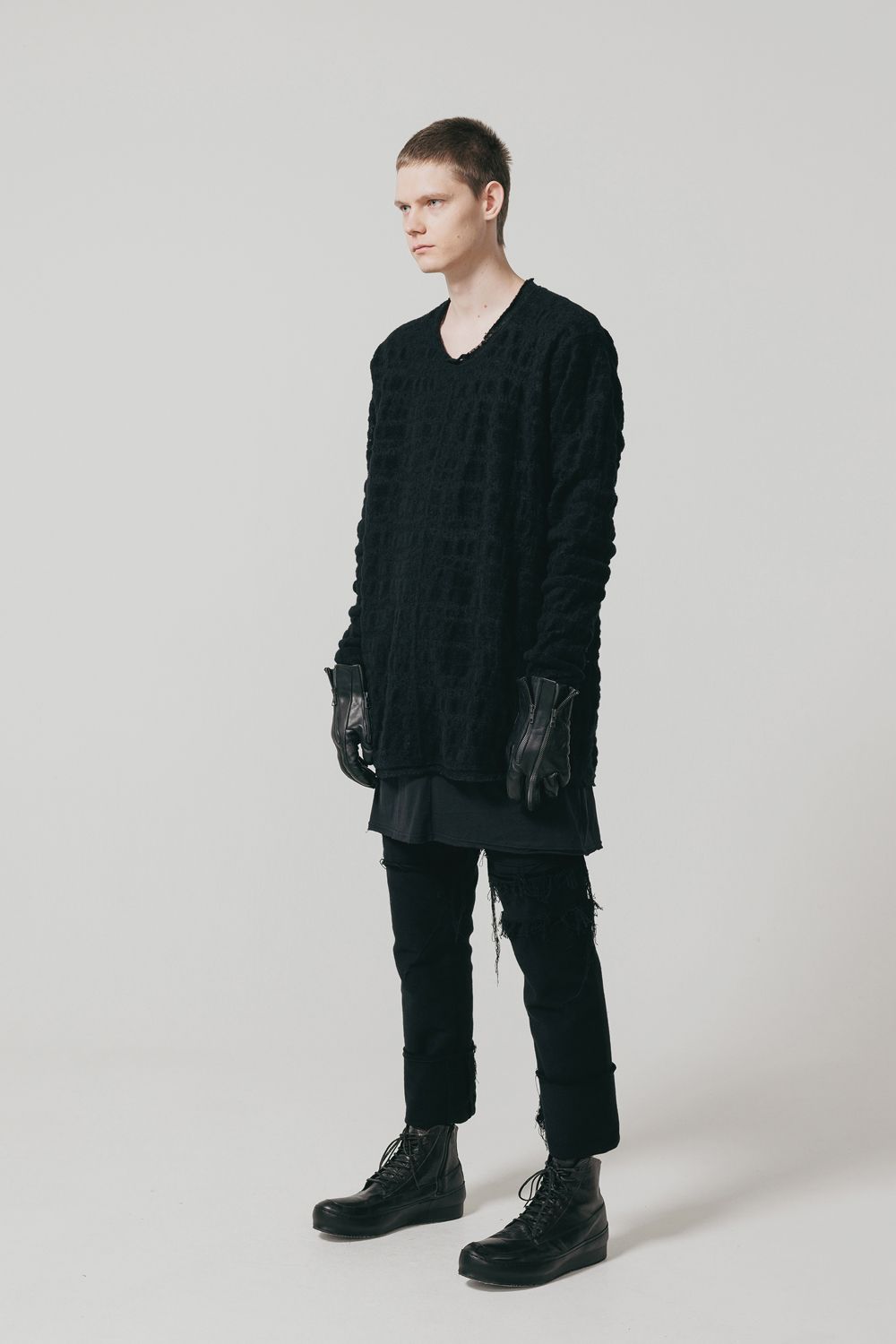 OVERSIZED LAYERED LONG SLEEVE T SHIRT"Black"/オーバーサイズドレイヤードロングスリーブTee"ブラック"