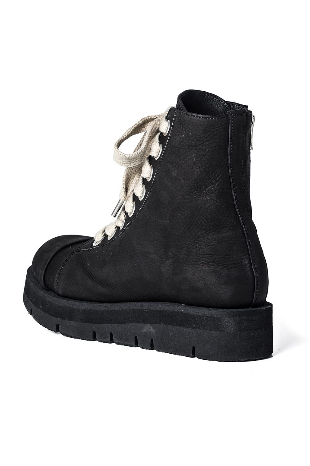 《2027SS先行予約分》 Fat Laces Leather Sneaker Boots "Black" / ファットレースレザースニーカーブーツ"ブラック"