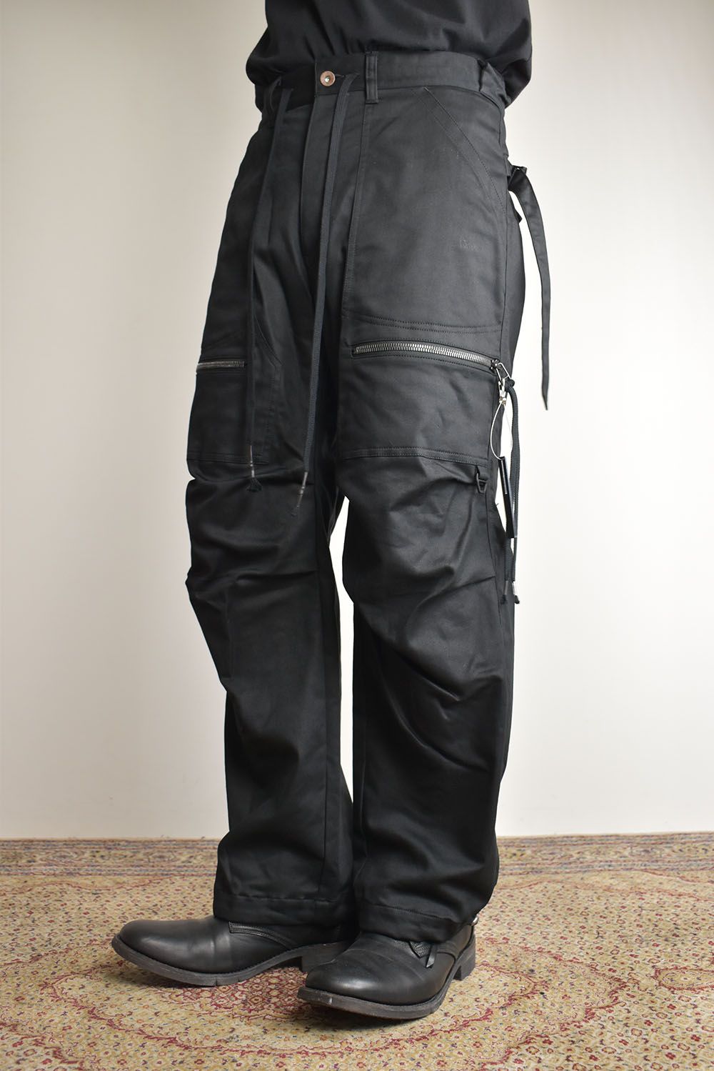 Jersey-like Denim Work Baggy Pants “Black" / ジャージーライクデニムワークバギーパンツ"ブラック"