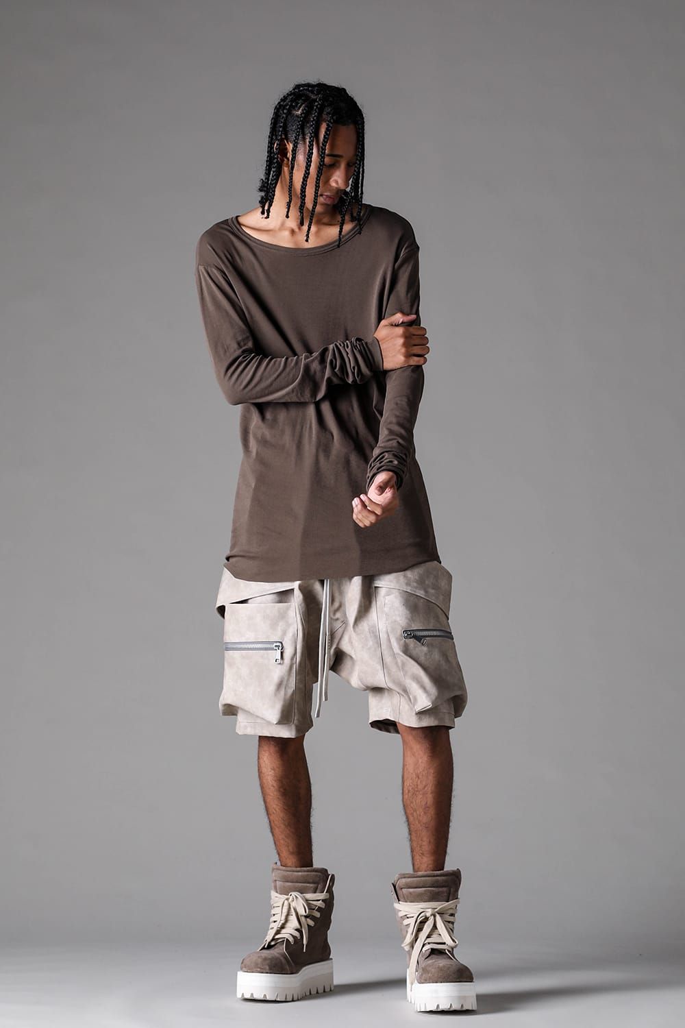 《2027SS先行予約》High Twist Rib Jersey Long Sleeve Tee "Black/ Sage Green / Brown / L.Grey / White "/ハイツイストリブジャージーロングスリーブTee"ブラック/セージグリーン/ブラウン/ライトグレー/ホワイト"