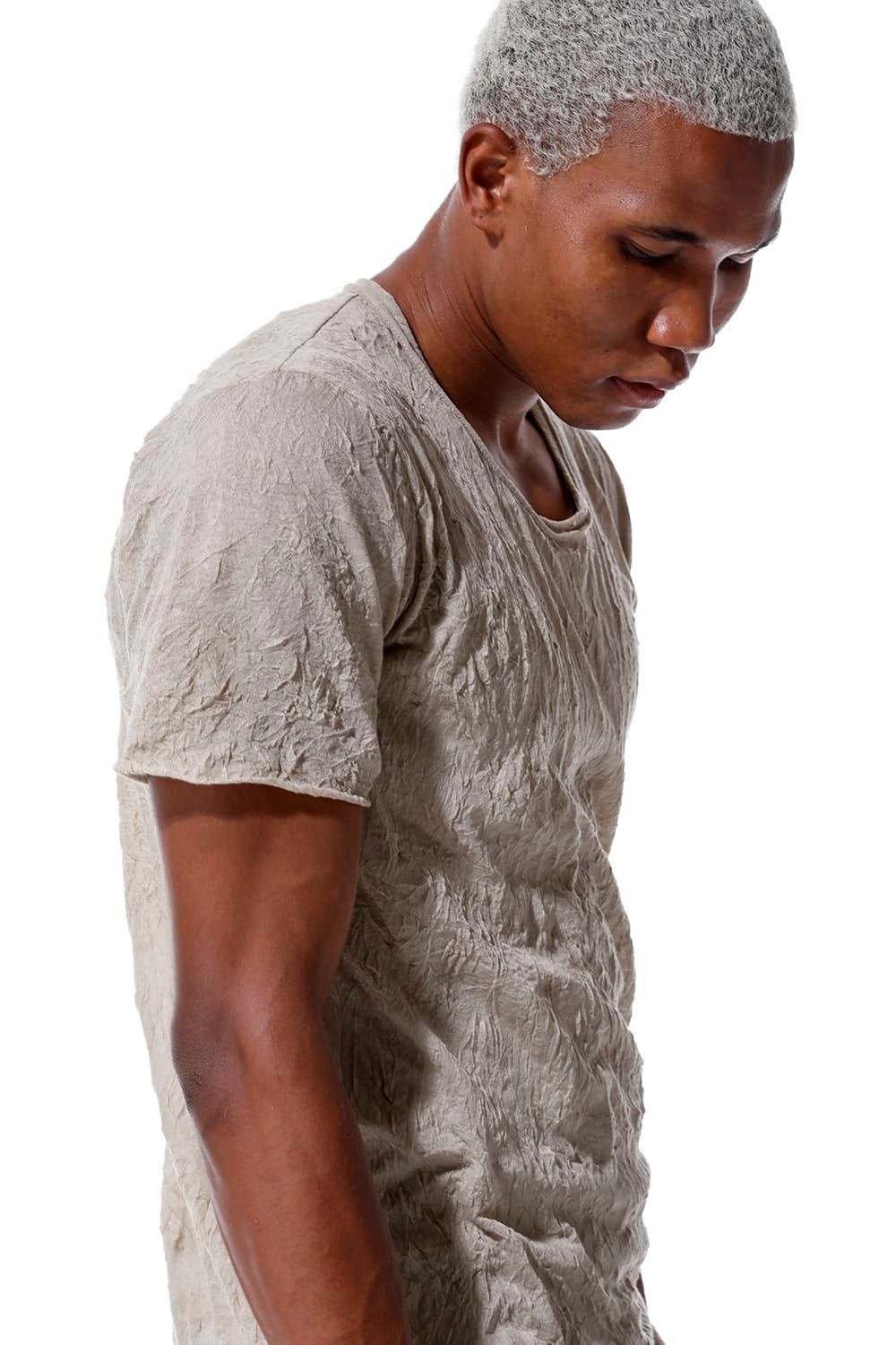 《2026SS先行予約》Gauze Washer Crew Neck Tee "Black/White/Ivory/Beige/Grey"/ガーゼワッシャークルーネックTee"ブラック/ホワイト/アイボリー/ベージュ/グレー"