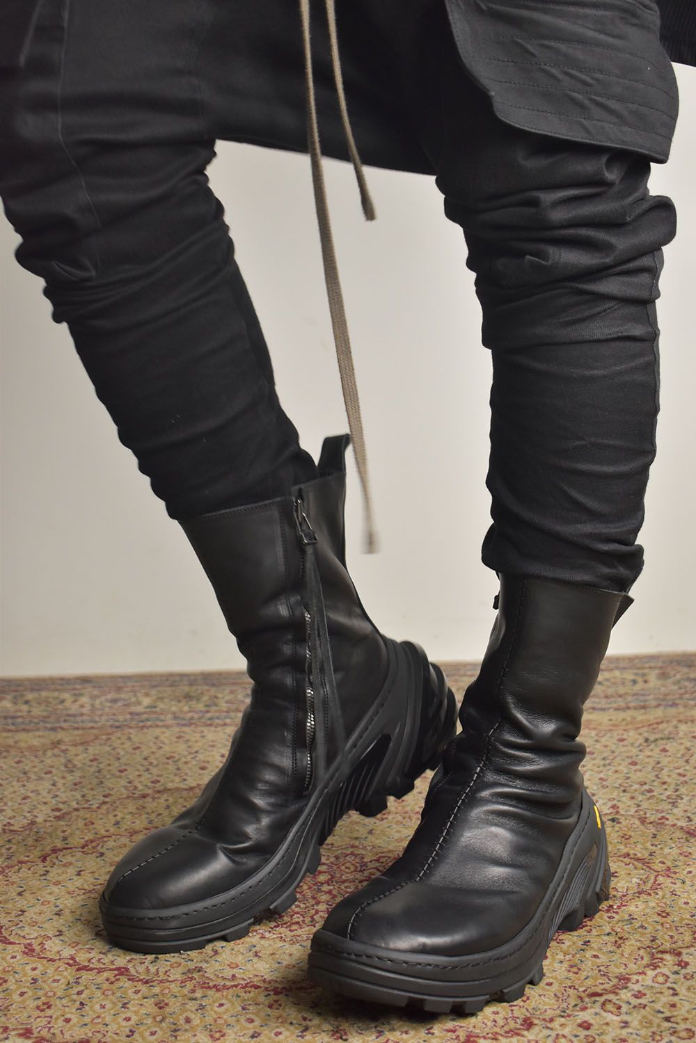 Over Lock Side Zip Boots_Maryam Horse Front "Black" / オーバーロックサイドジップブーツ マリアムホースフロント"ブラック"