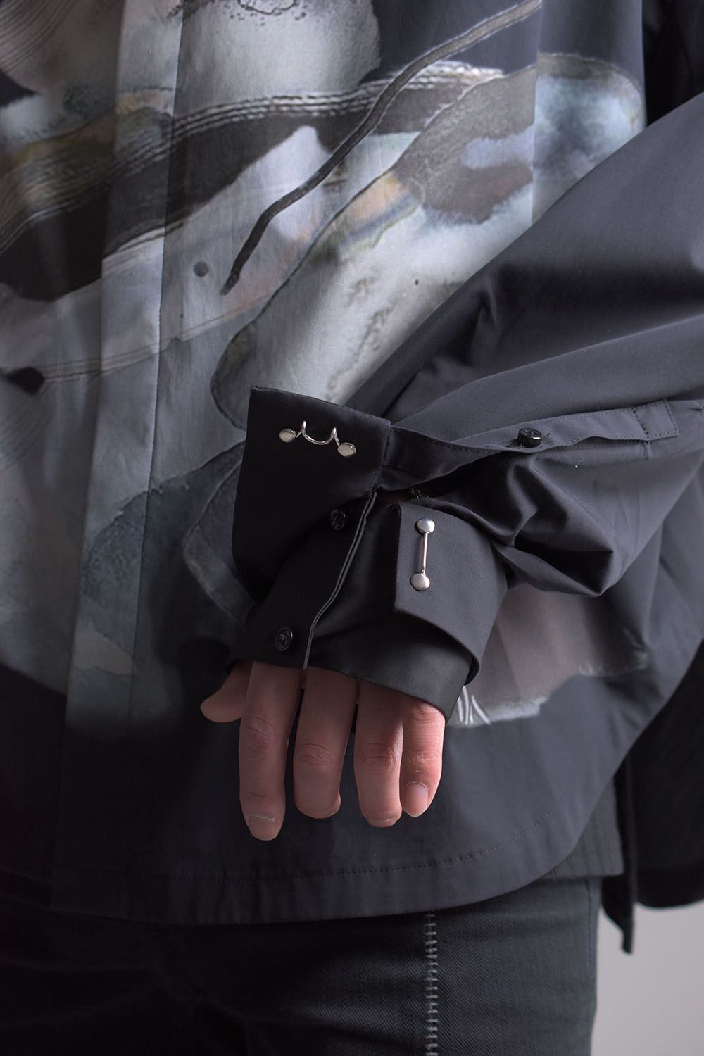Double Cuffs Lose Shirts"Black"/ダブルカフスルーズシャツ"ブラック"