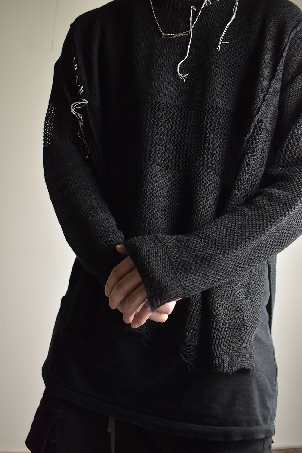 Crash Summer Knit"Black" / クラッシュサマーニット"ブラック"