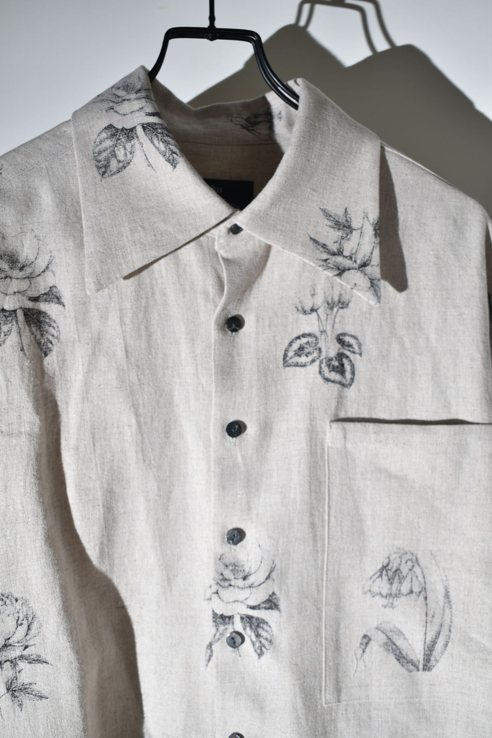 Botanical Print Oversized Shirt "Ecru" / ボタニカルプリントオーバーサイズシャツ"エクリュ"