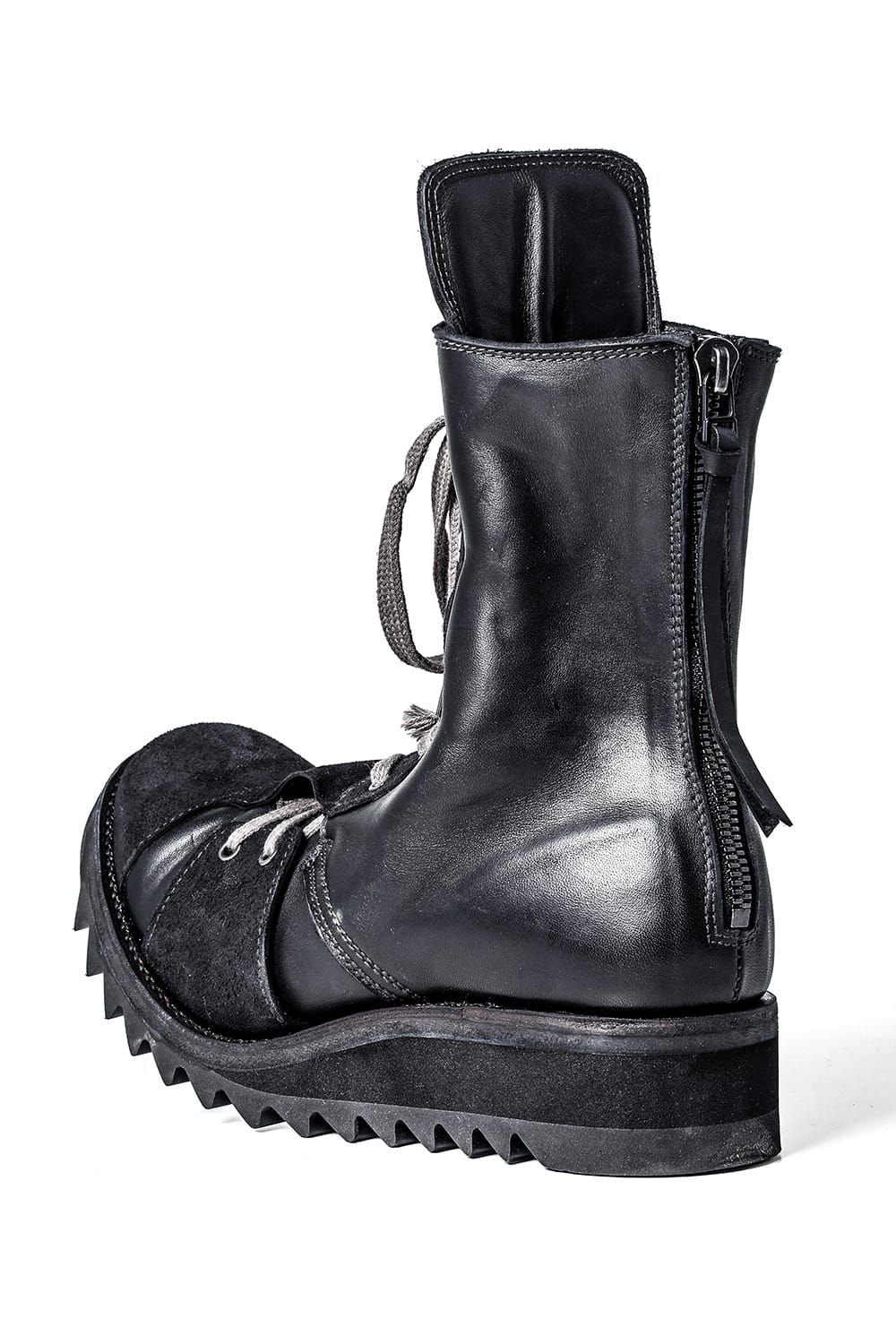 Horse Leather Shark Sole Lace-Up Boots "Black" / ホースレザーシャークソールレースアップブーツ"ブラック"