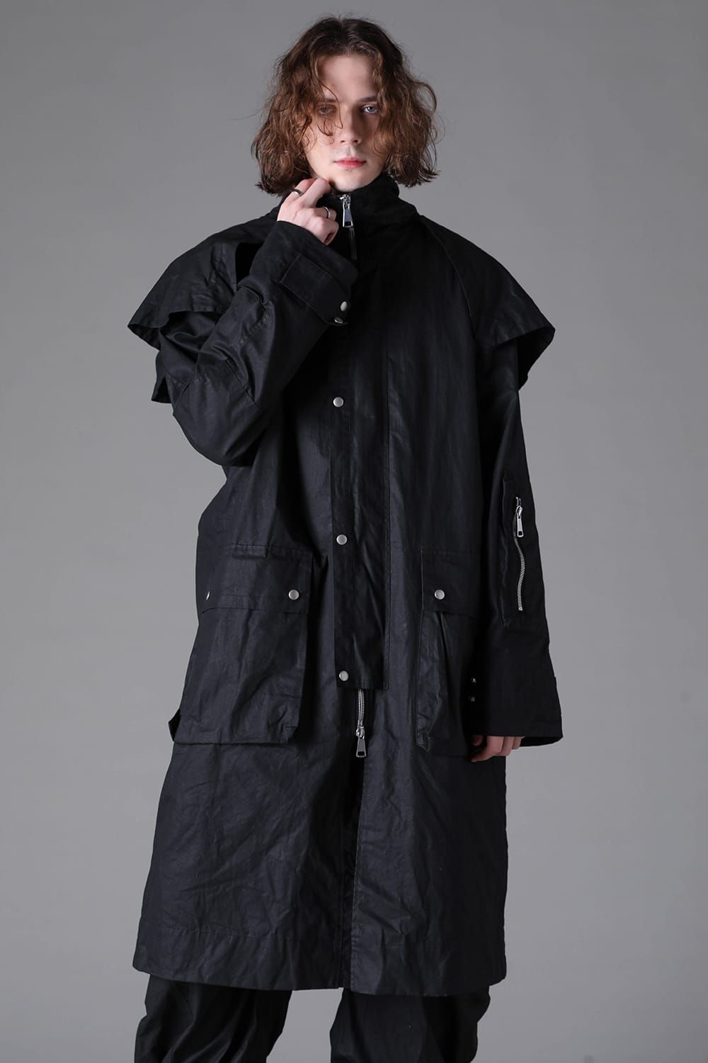 《2026AW先行予約》Layerd Stand Collar Coat"Black" /  レイヤードスタンドカラーコート"ブラック"
