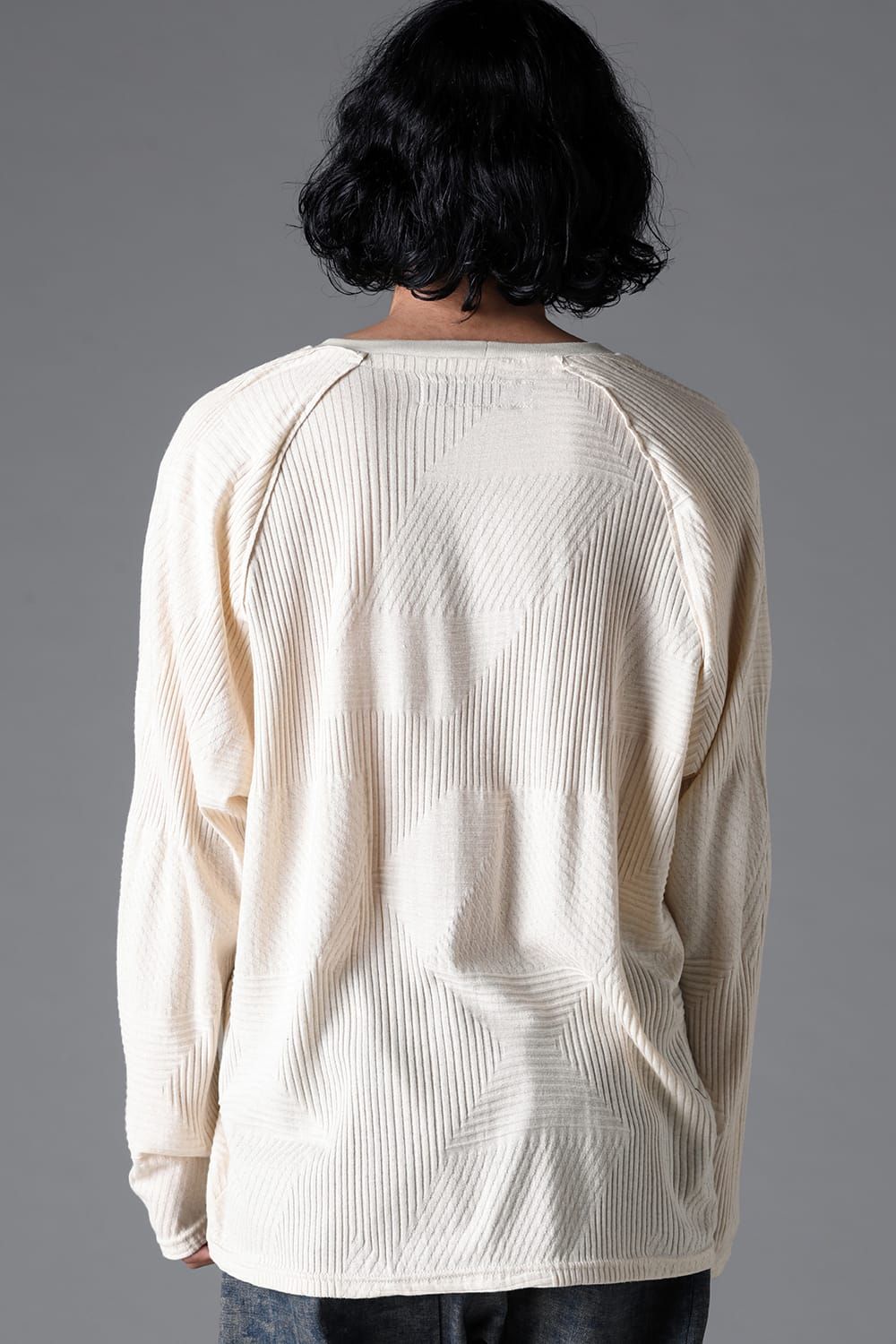 《2026SS先行予約》Deformed Stripe Pattern Shiva Long Sleeve Tee "Black / Cream" /ディフォルメドストライプパターンシヴァロングスリーブ"ブラック/クリーム"