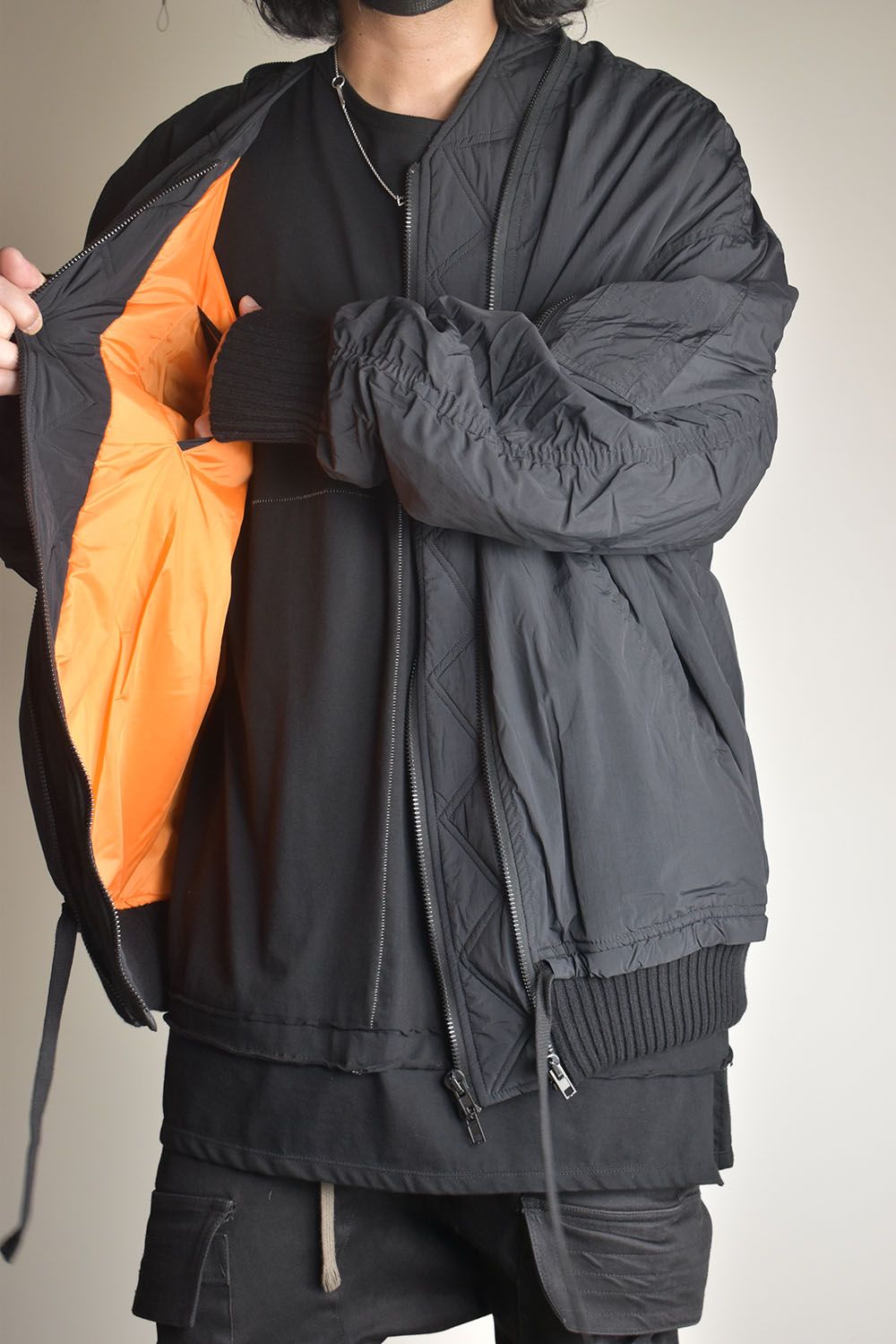 Over Sized Bomber Jacket"Black" / オーバーサイズボンバージャケット"ブラック"
