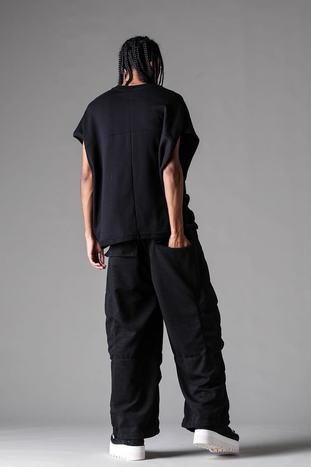 《2027SS先行予約》Lightweight French Terry Over Sized Tank"Black" / ミニ裏毛オーバーサイズタンク"ブラック"