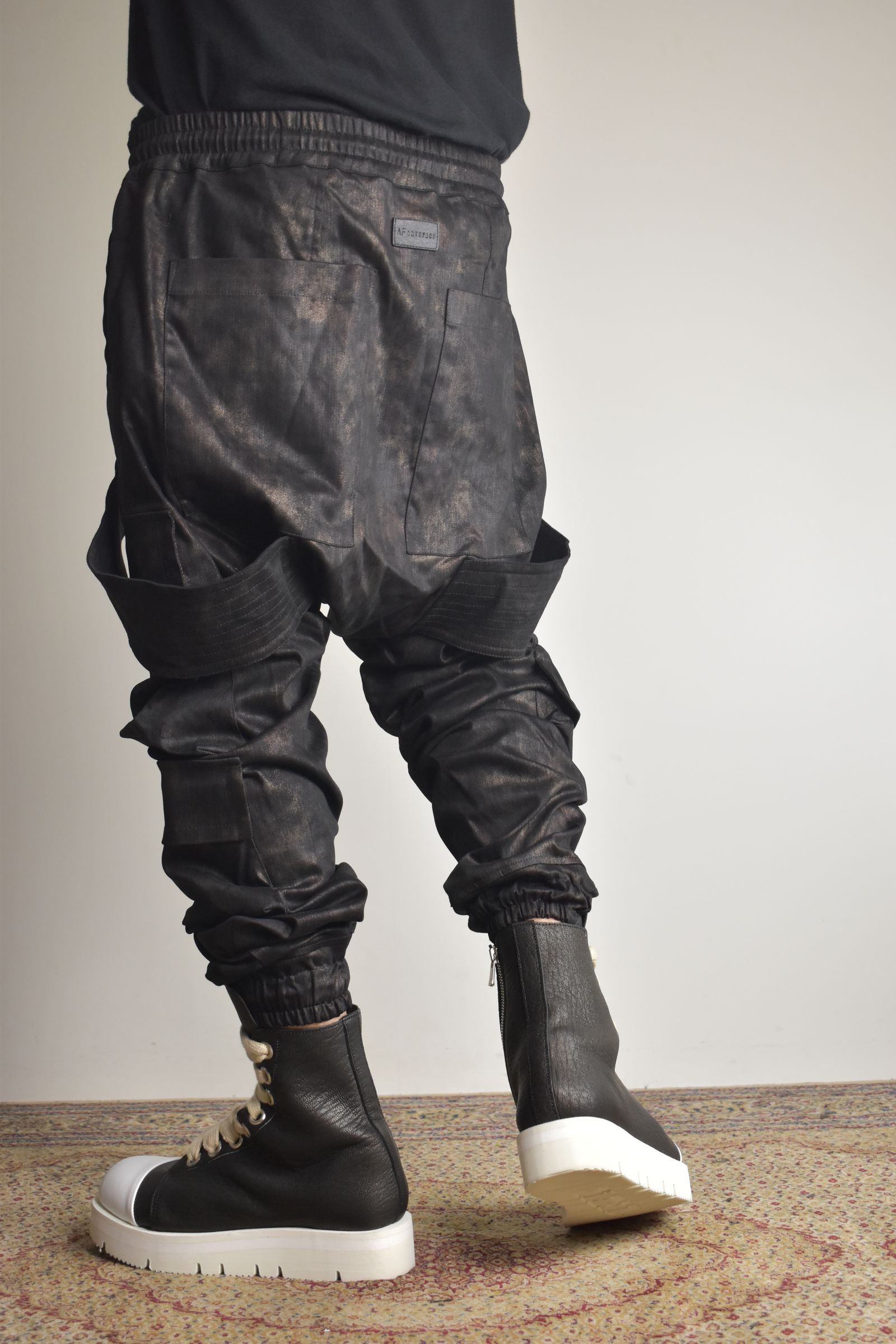 Metal Steam Camouflage Belt Cargo Jogger"Black × Brown" / メタルスチームカモフラージュ ベルトカーゴジョガー"ブラック×ブラウン"