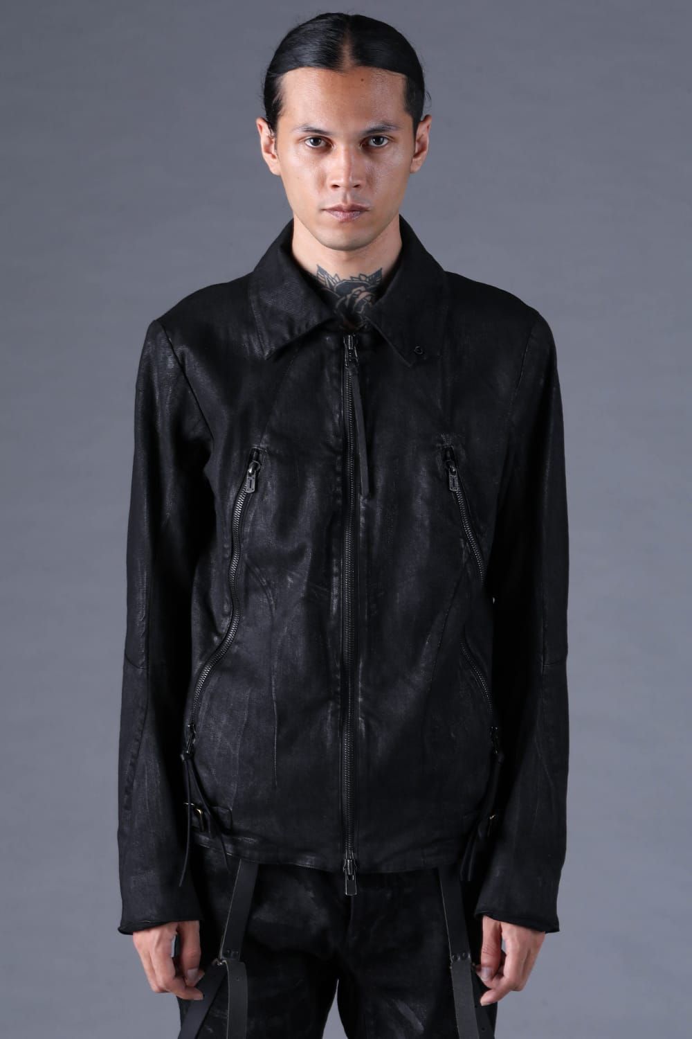 《2027SS先行予約分》Stretch Denim Coated Jacket"Black" / ストレッチデニムコーディングジャケット"ブラック"
