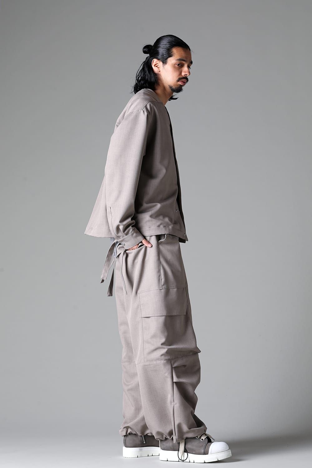 《2025AW先行予約》Cargo Wide Pants"Black / Grey" / カーゴワイドパンツ"ブラック/グレー"