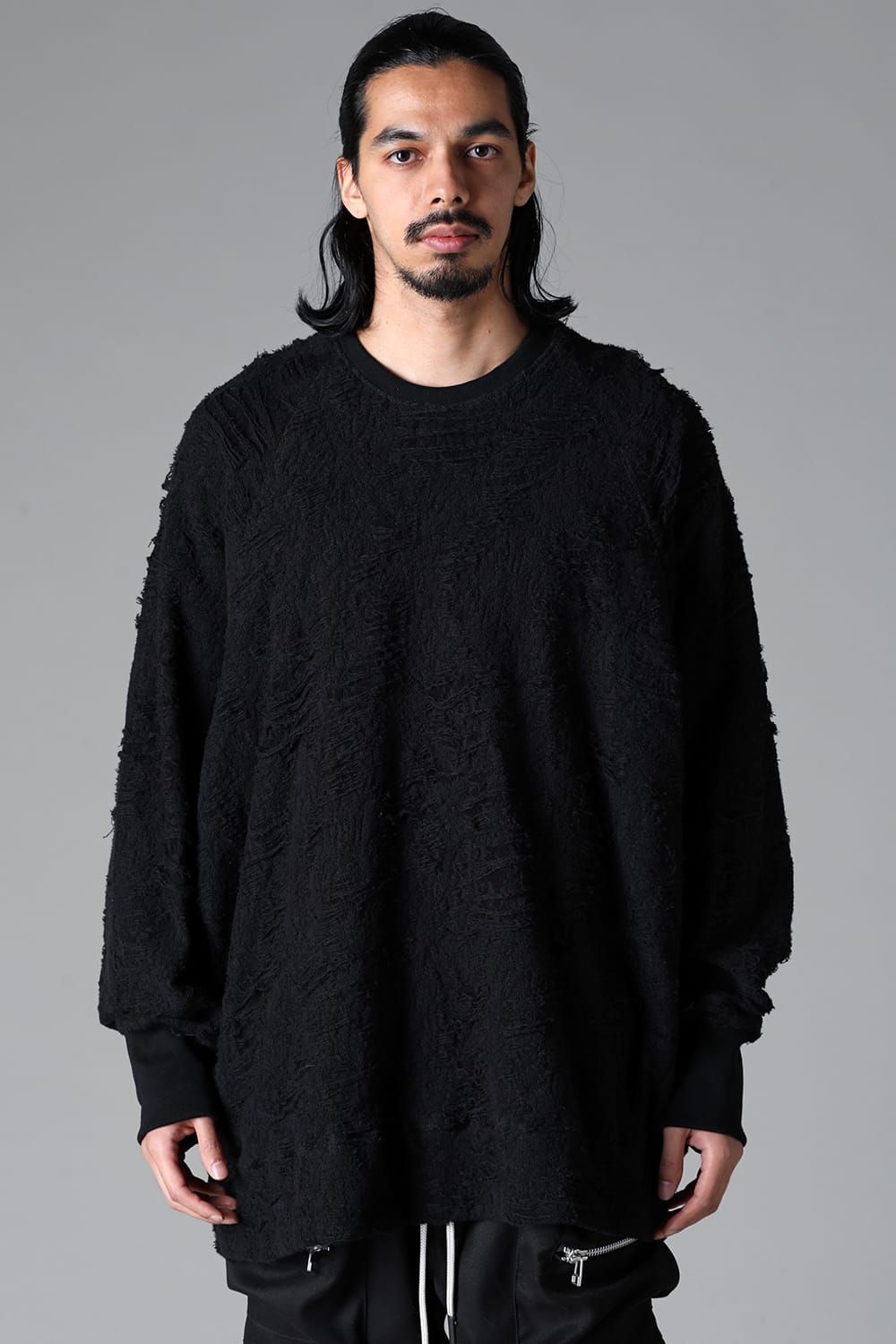 《2025AW先行予約》Damage Pile Dolman Top"Black" / ダメージパイル ドルマントップ"ブラック"