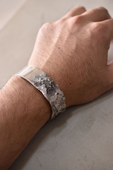 Compsite Texture Bangle/メルト&プレーンバングル