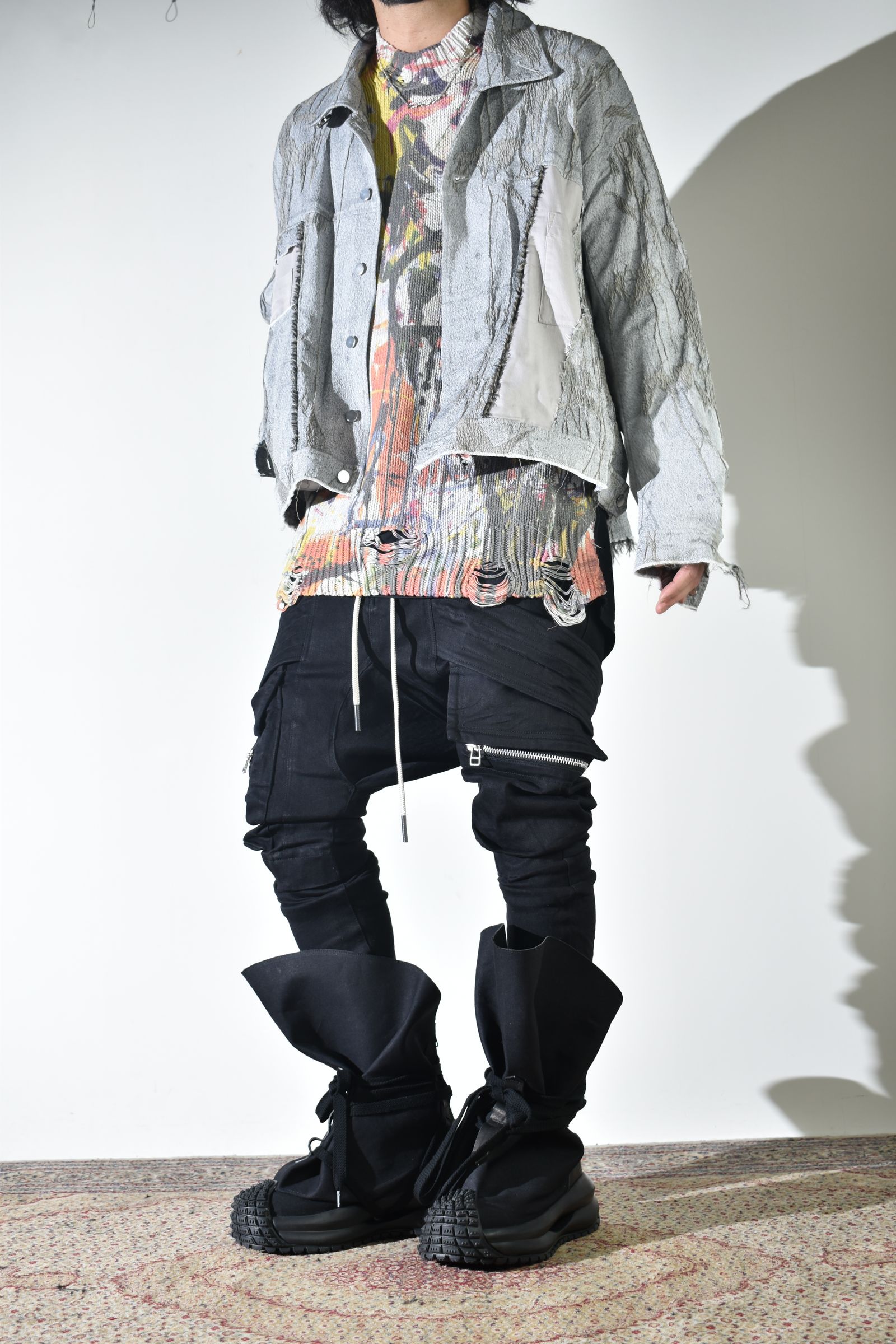 サルエルスキニーも合うサックブーツ