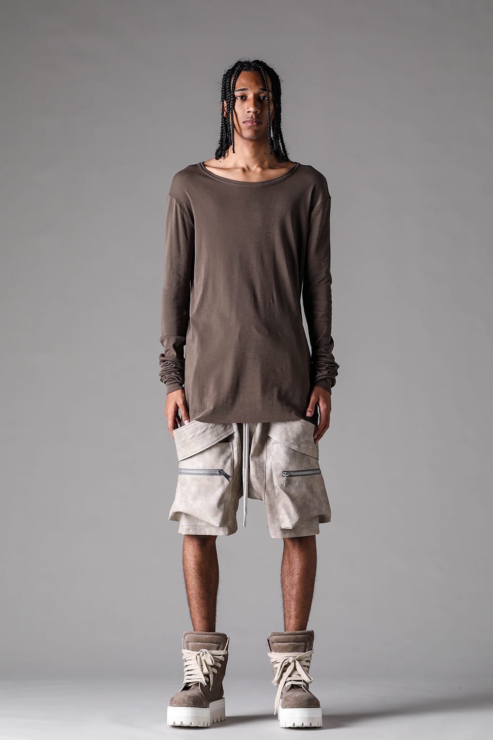 《2027SS先行予約》High Twist Rib Jersey Long Sleeve Tee "Black/ Sage Green / Brown / L.Grey / White "/ハイツイストリブジャージーロングスリーブTee"ブラック/セージグリーン/ブラウン/ライトグレー/ホワイト"