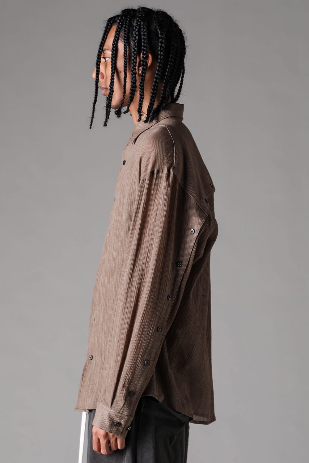《2027SS先行予約》Stripe Buck Button Shirts"Black Stripe / White Stripe / Brown Stripe" / ストライプバックボタンシャツ"ブラックストライプ /ホワイトストライプ /ブラウンストライプ"