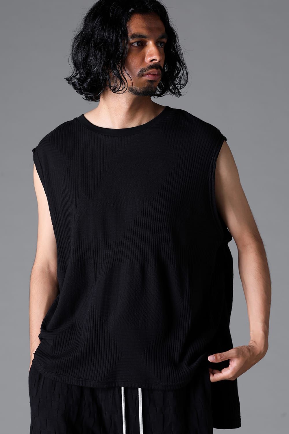 《2026SS先行予約》Deformed Stripe Pattern Shiva Long Sleeve Tee "Black / Cream" /ディフォルメドストライプパターンシヴァロングスリーブ"ブラック/クリーム"