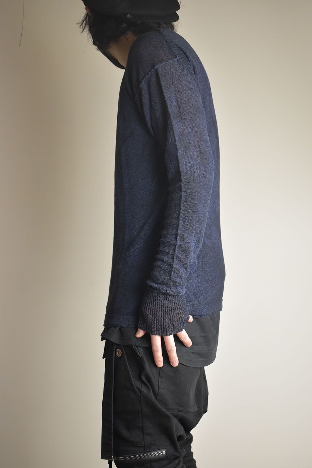 7G Paper Yarn Knit Pullover"Navy" / 7Gペーパーヤーンニットプルオーバー"ネイビー"