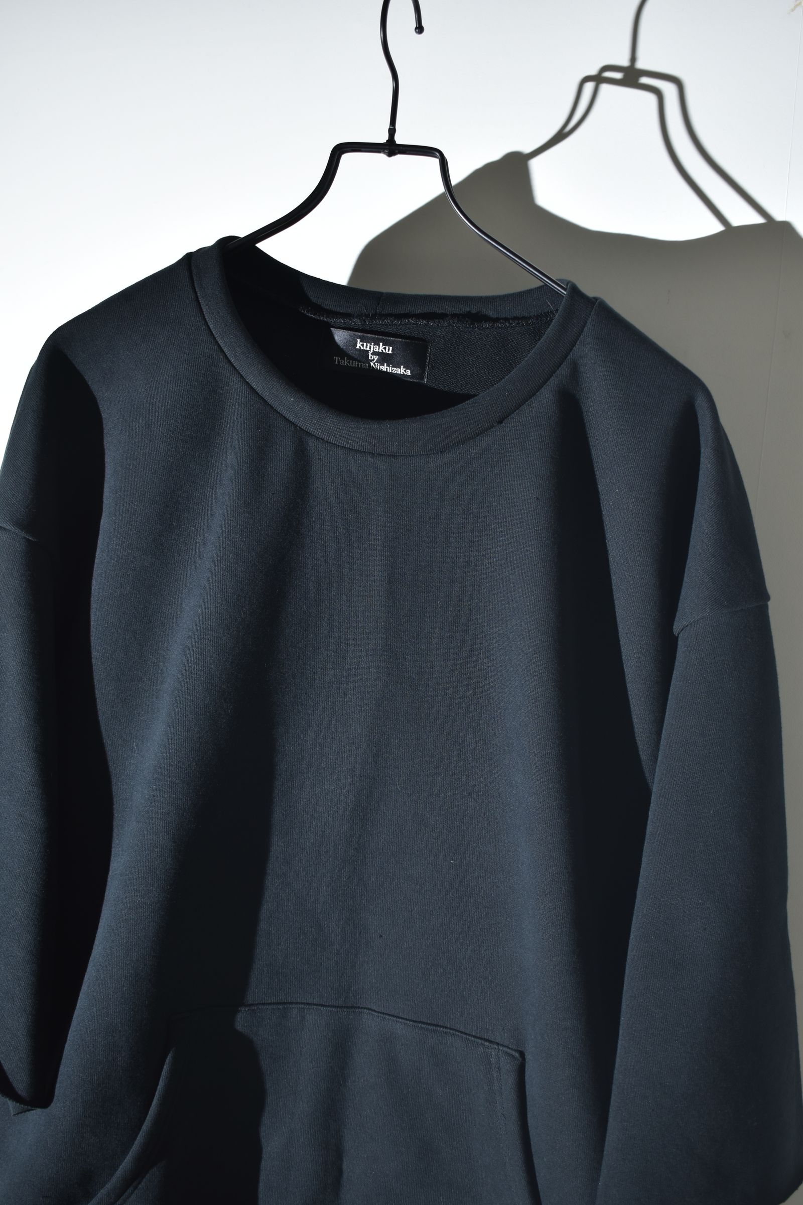 Short Sleeve Sweatshirt with Pocket"Black" / ショートスリーブスウェットシャツ ウィズポケット"ブラック"