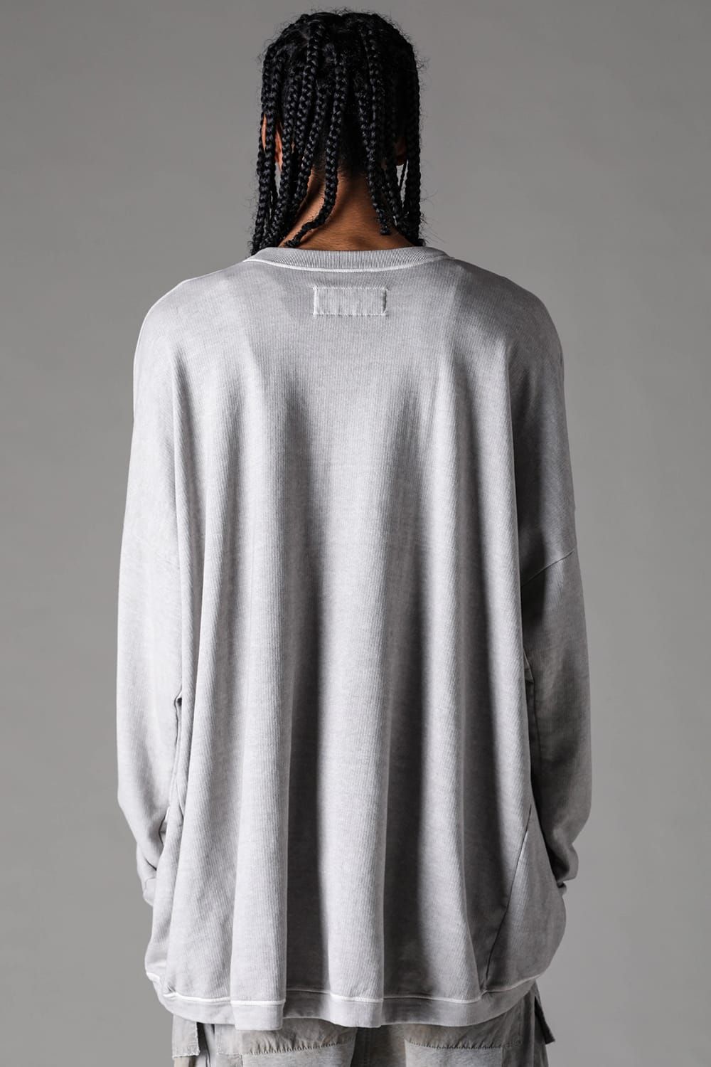 《2027SS先行予約》Sumi Dyed Lightweight French Terry Jumbo Pullover "L.Grey" / 墨染ミニ裏毛ジャンボプルオーバー"ライトグレー"