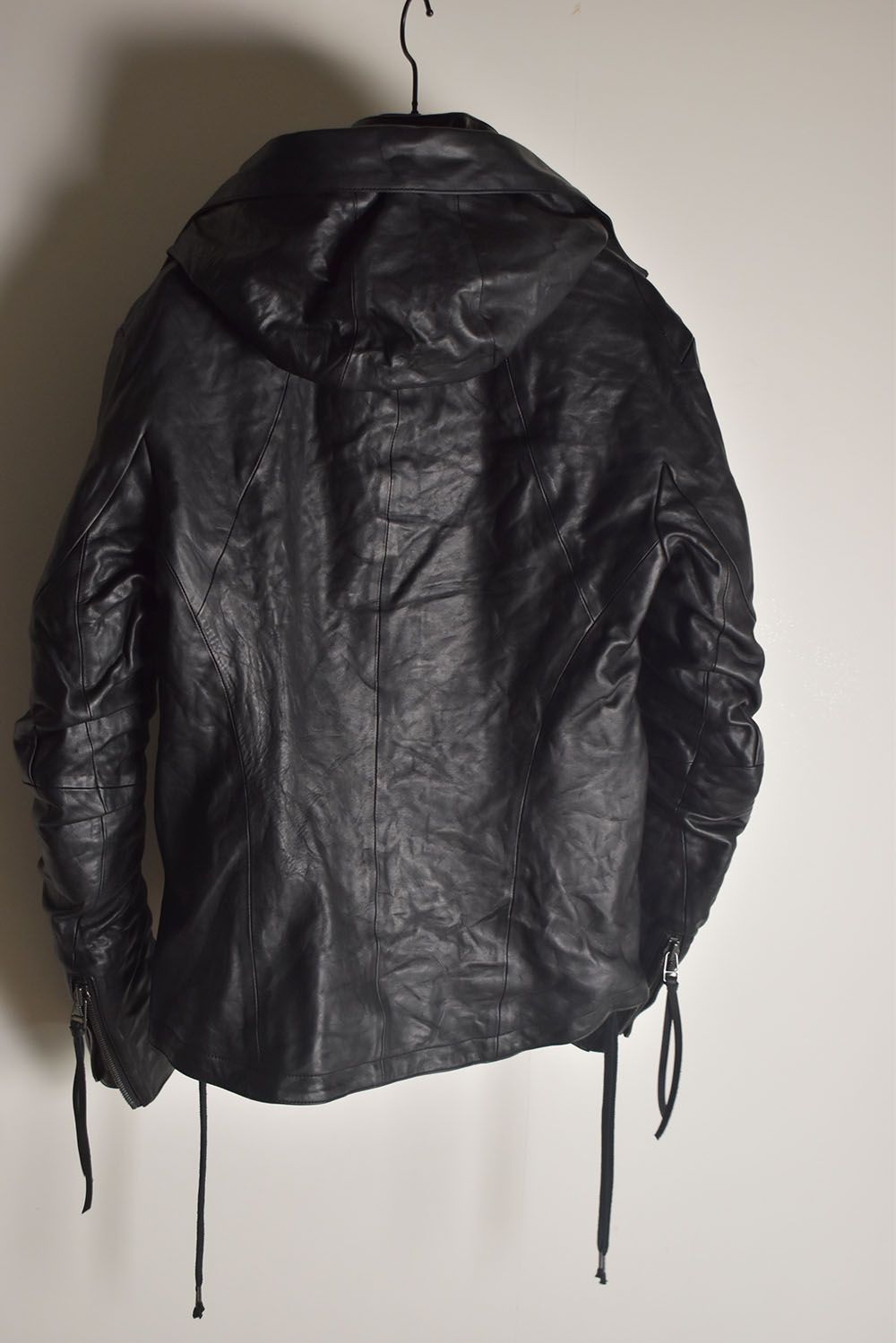 Horse Leather Hood Attachd Jacket "Black" / ホースレザーフードアタッチドジャケット"ブラック"