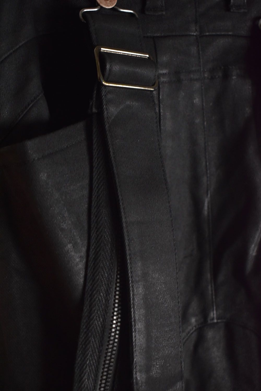 Product Coated Suspenders Cargo Jog Pants "Black" / 製品コーティングサスペンダーベルトカーゴジョグパンツ"ブラック"