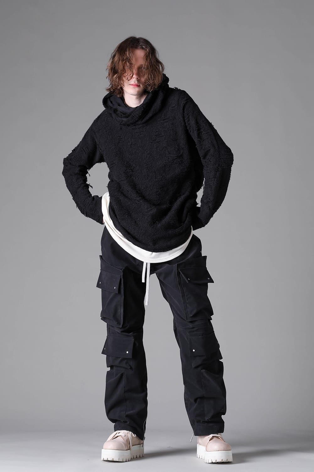 《2026AW先行予約》Twisted Hoodie Pullover"Black" / ツイストフーディプルオーバー"ブラック"