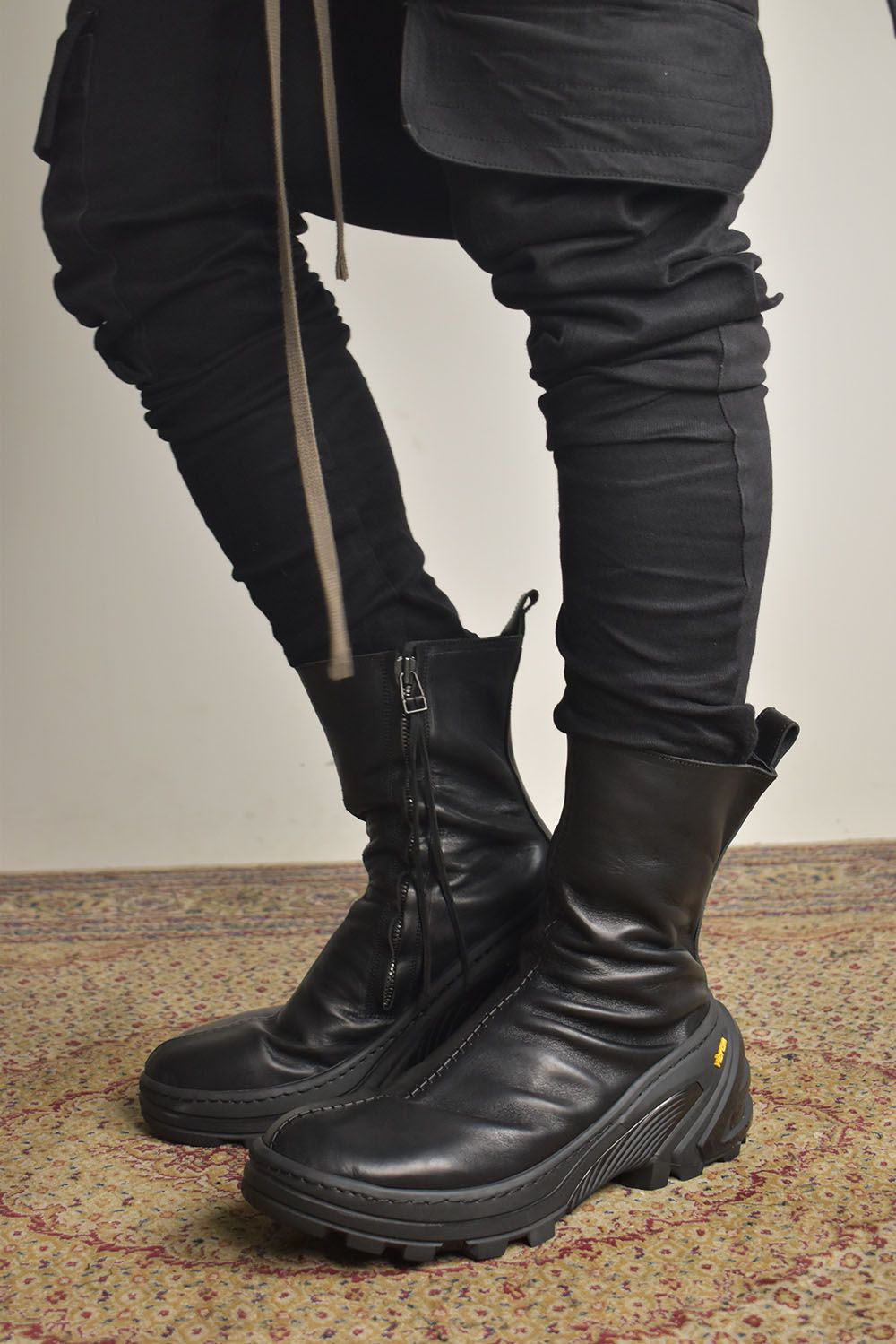 Over Lock Side Zip Boots_Maryam Horse Front "Black" / オーバーロックサイドジップブーツ マリアムホースフロント"ブラック"