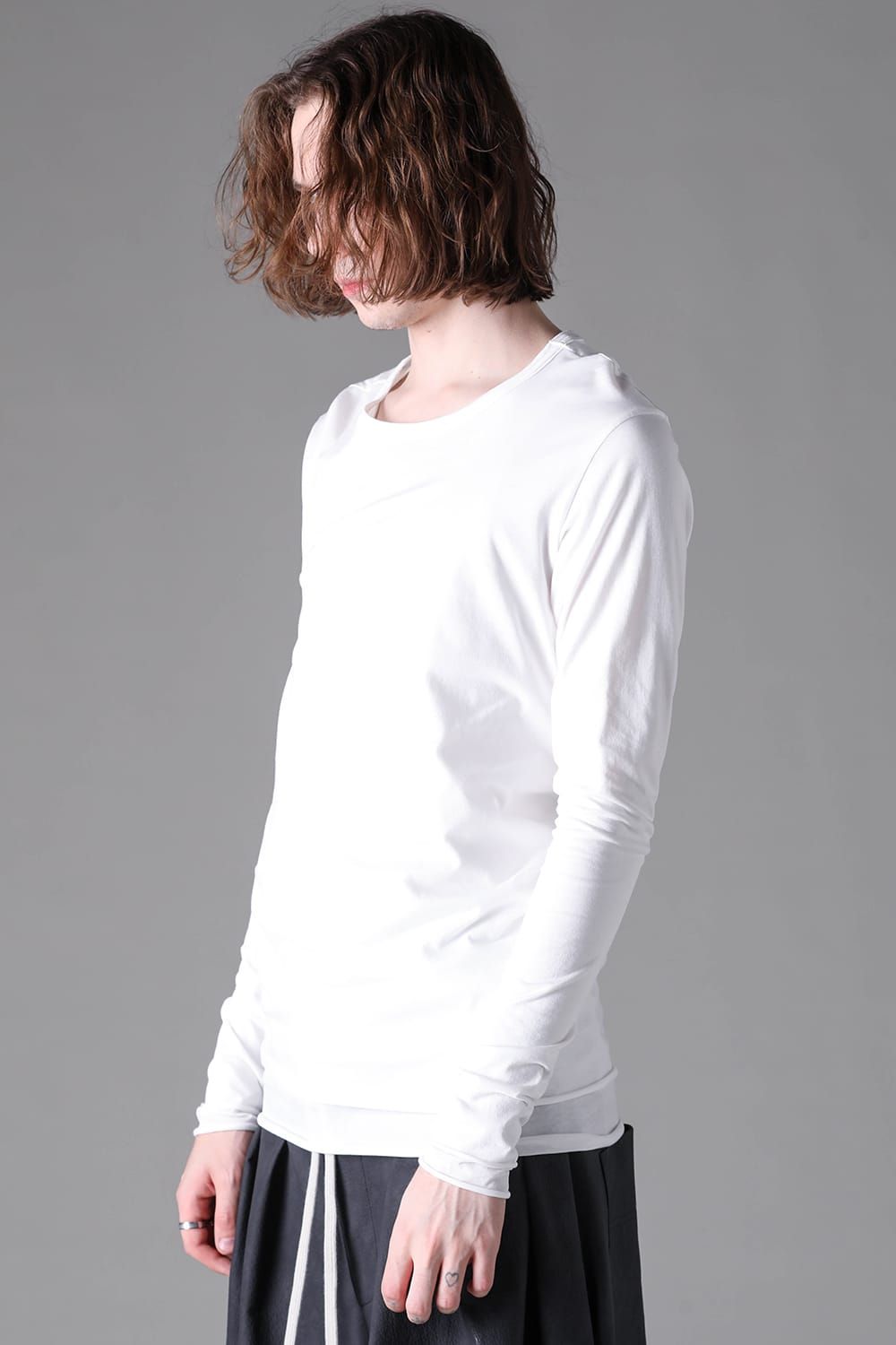 《2026AW先行予約》Layerd Crew Neck Long Sleeve"Black / Mustard yellow /Grey /White" / レイヤードクルーネックロングスリーブ"ブラック/マスタードイエロー/グレー/ホワイト"